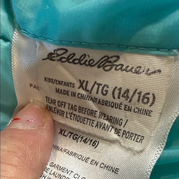 Eddie Bauer Girls' Reversible Jacket - Teal, Deer Harbor Waterproof Puffer - Picture 9 of 13